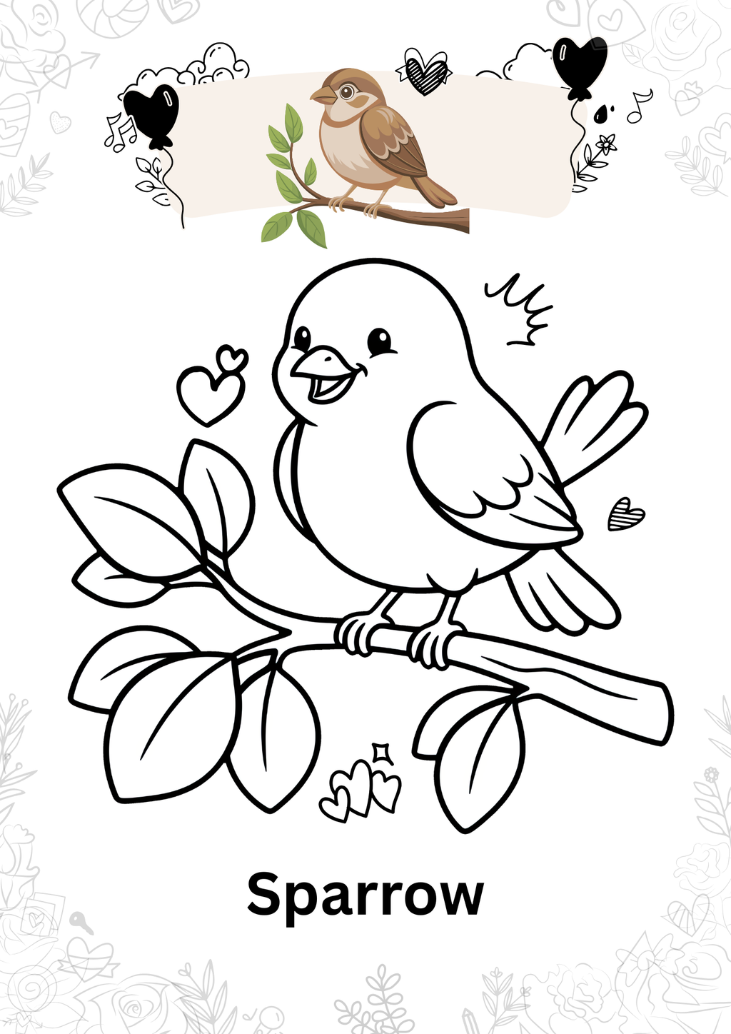 32 Cute Birds Coloring Pages Printable PDF, Bird Coloring Book for Kids, Easy Bird Coloring Sheets, Instant Download - Mashiro's Mashup