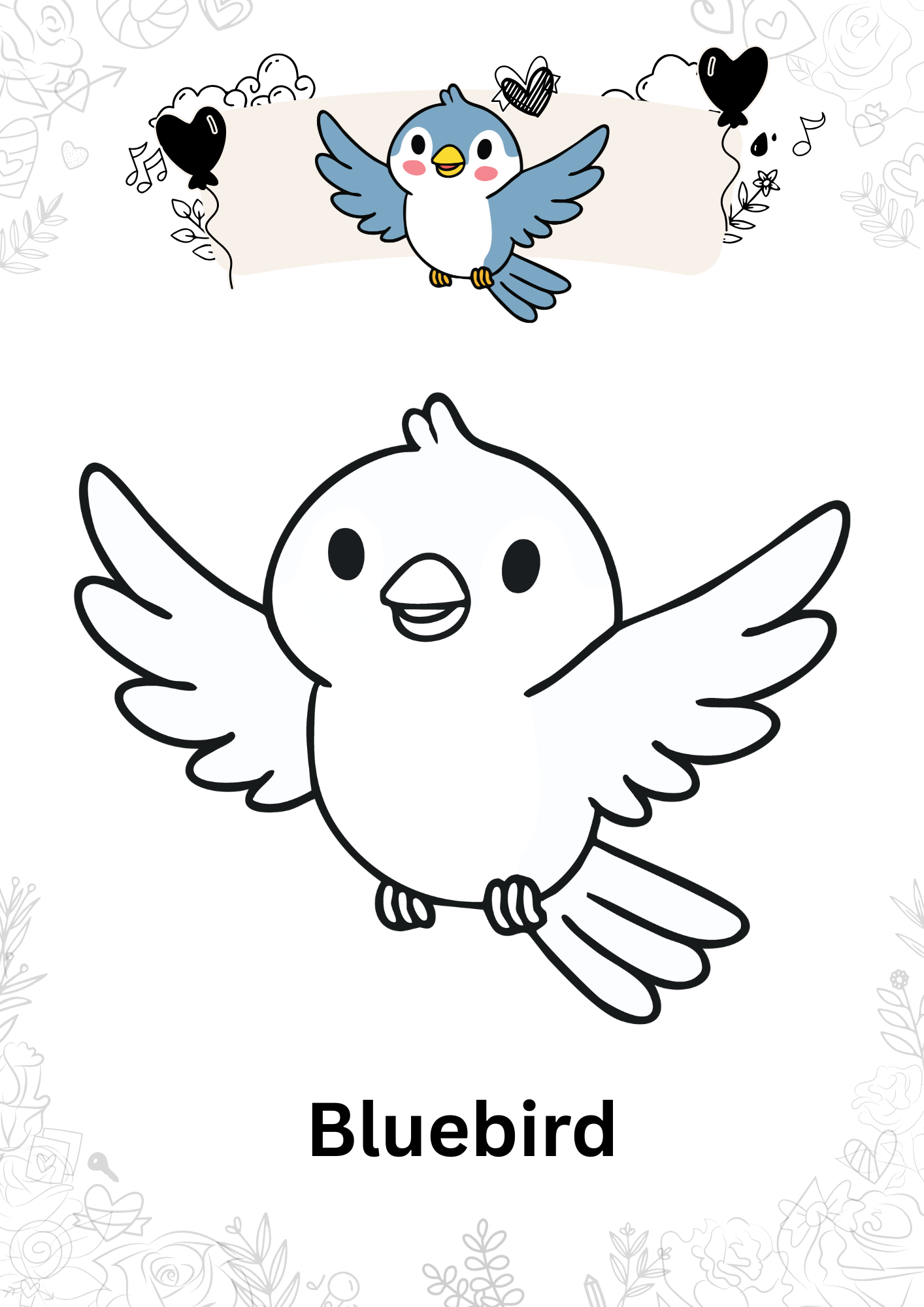 32 Cute Birds Coloring Pages Printable PDF, Bird Coloring Book for Kids, Easy Bird Coloring Sheets, Instant Download - Mashiro's Mashup