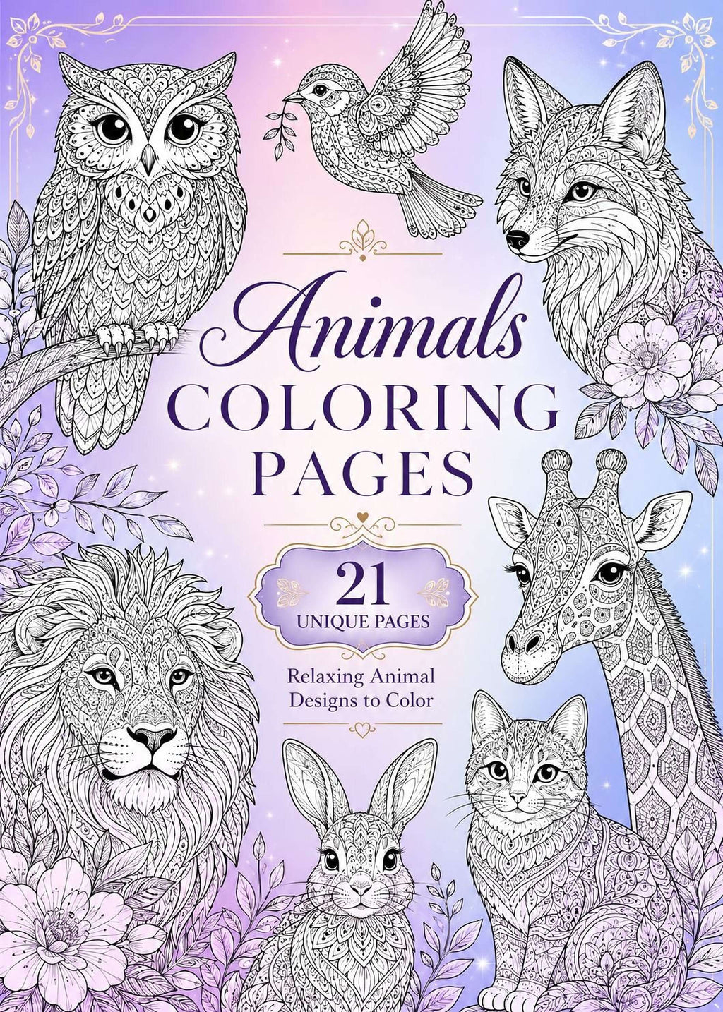 Animal Coloring Pages Printable PDF - Detailed Designs for Kids & Adults | Stress Relief - Mashiro's Mashup