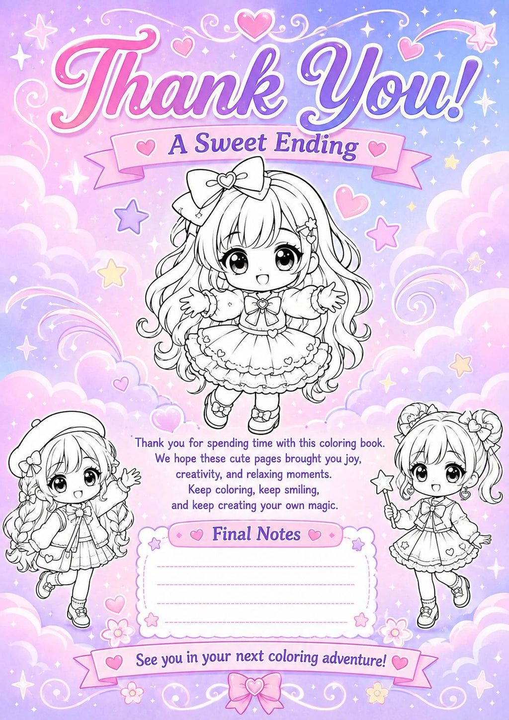 Cute Anime Coloring Pages – 57 Original Chibi Characters Printable PDF Book - Mashiro's Mashup