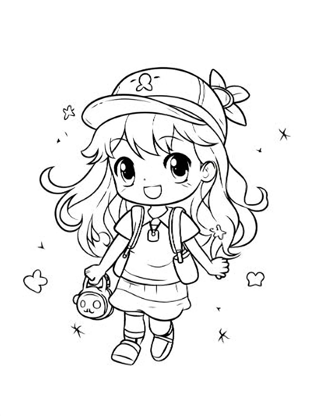 Cute Anime Coloring Pages – 57 Original Chibi Characters Printable PDF Book - Mashiro's Mashup