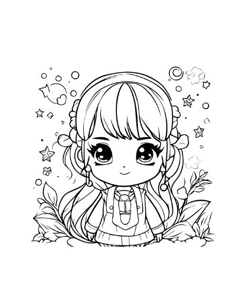 Cute Anime Coloring Pages – 57 Original Chibi Characters Printable PDF Book - Mashiro's Mashup