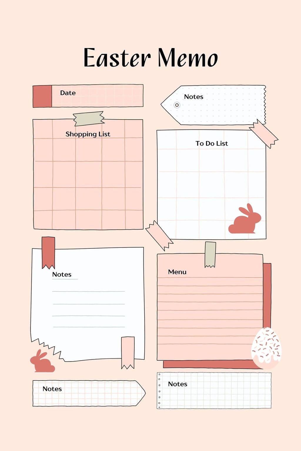 Easter Planner Notebook - Pastel Digital Planner for Daily Notes & Goal Tracking - Mashiro's Mashup