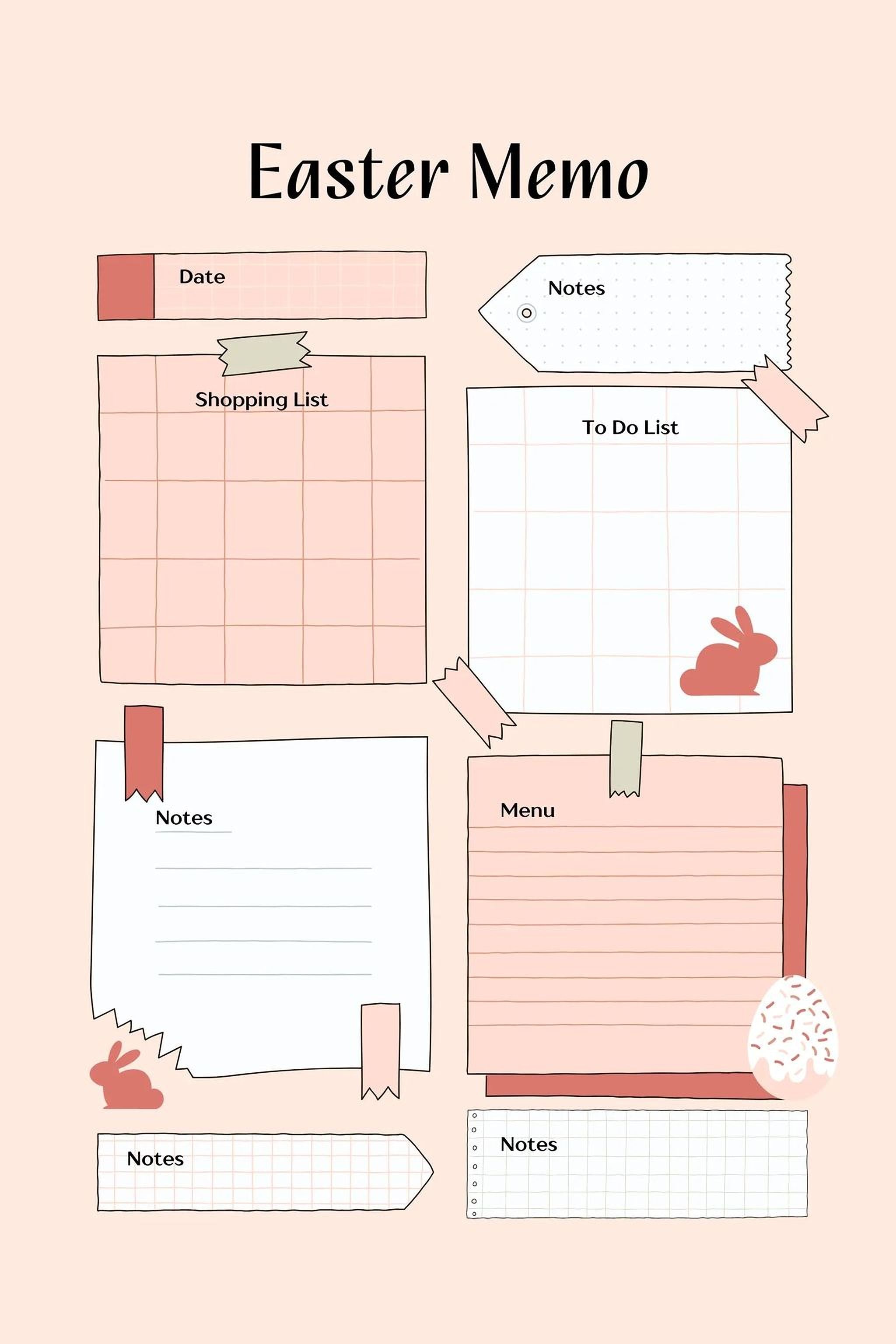 Easter Planner Notebook - Pastel Digital Planner for Daily Notes & Goal Tracking - Mashiro's Mashup