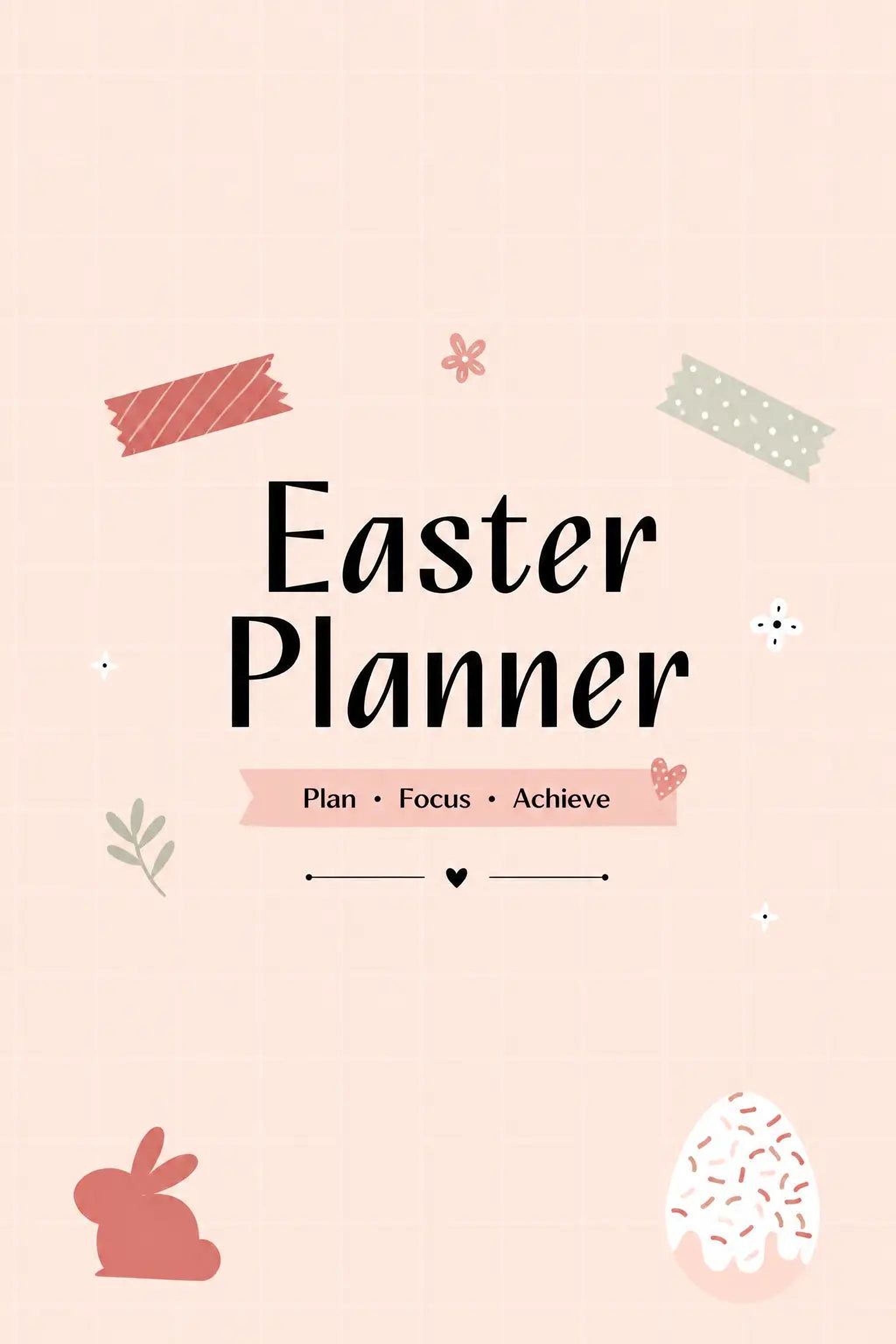 Easter Planner Notebook - Pastel Digital Planner for Daily Notes & Goal Tracking - Mashiro's Mashup