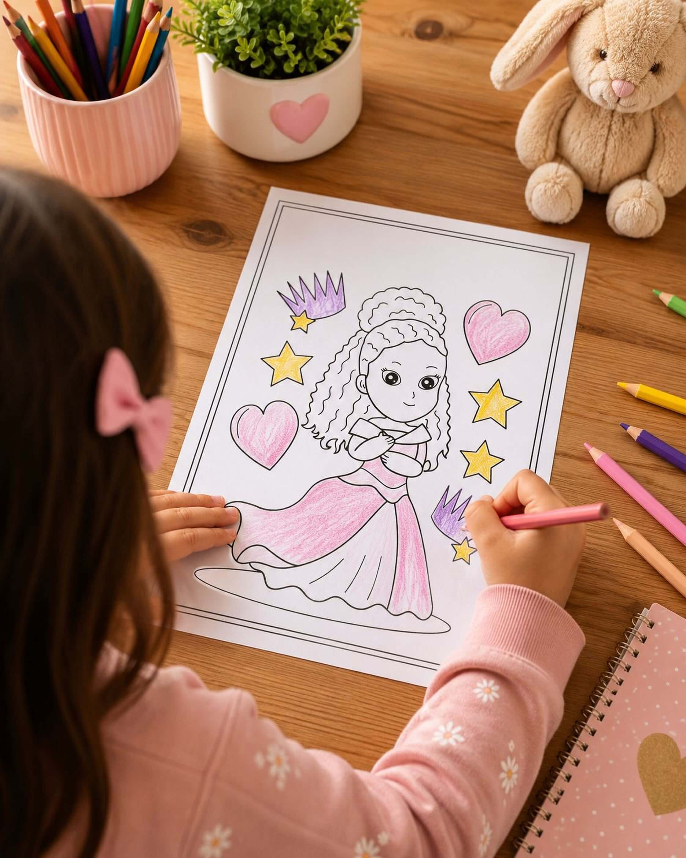 Fairy Tale Coloring Pages - Printable PDF With Magical Princess & Cute Fantasy - Mashiro's Mashup