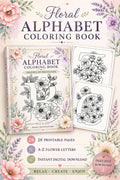 Floral Alphabet Coloring Pages – A-Z Flower Letter Designs Printable PDF - Mashiro's Mashup