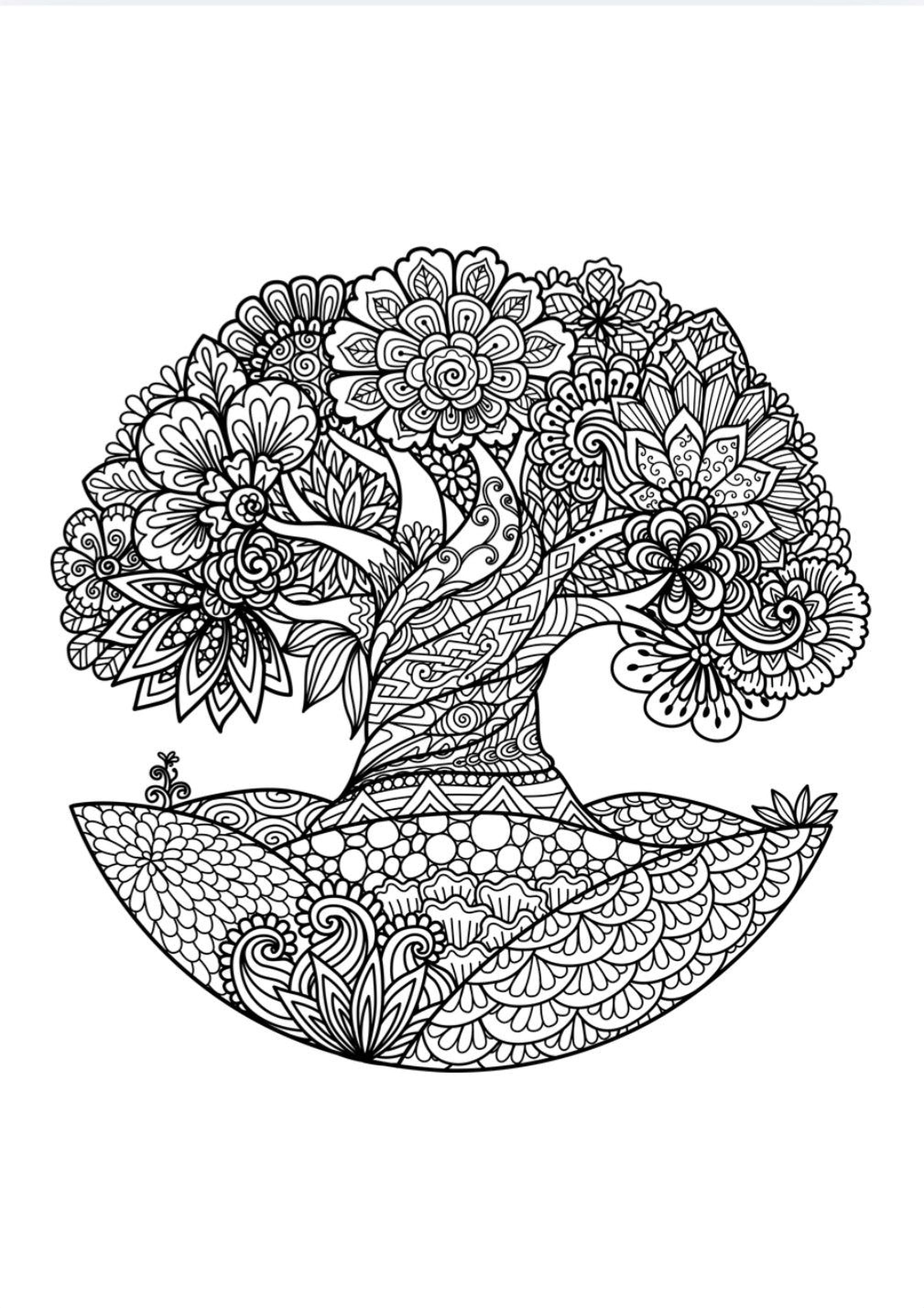 Floral Coloring Book – Easy Flower Designs | Printable Relaxation Pages - Mashiro's Mashup