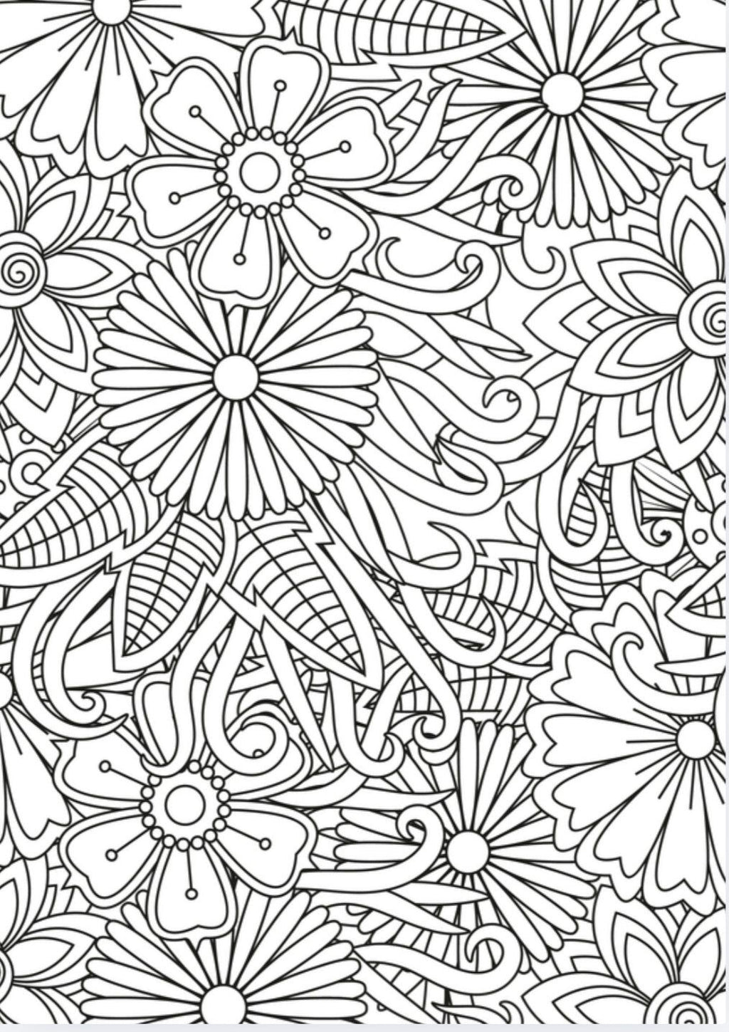 Floral Coloring Book – Easy Flower Designs | Printable Relaxation Pages - Mashiro's Mashup