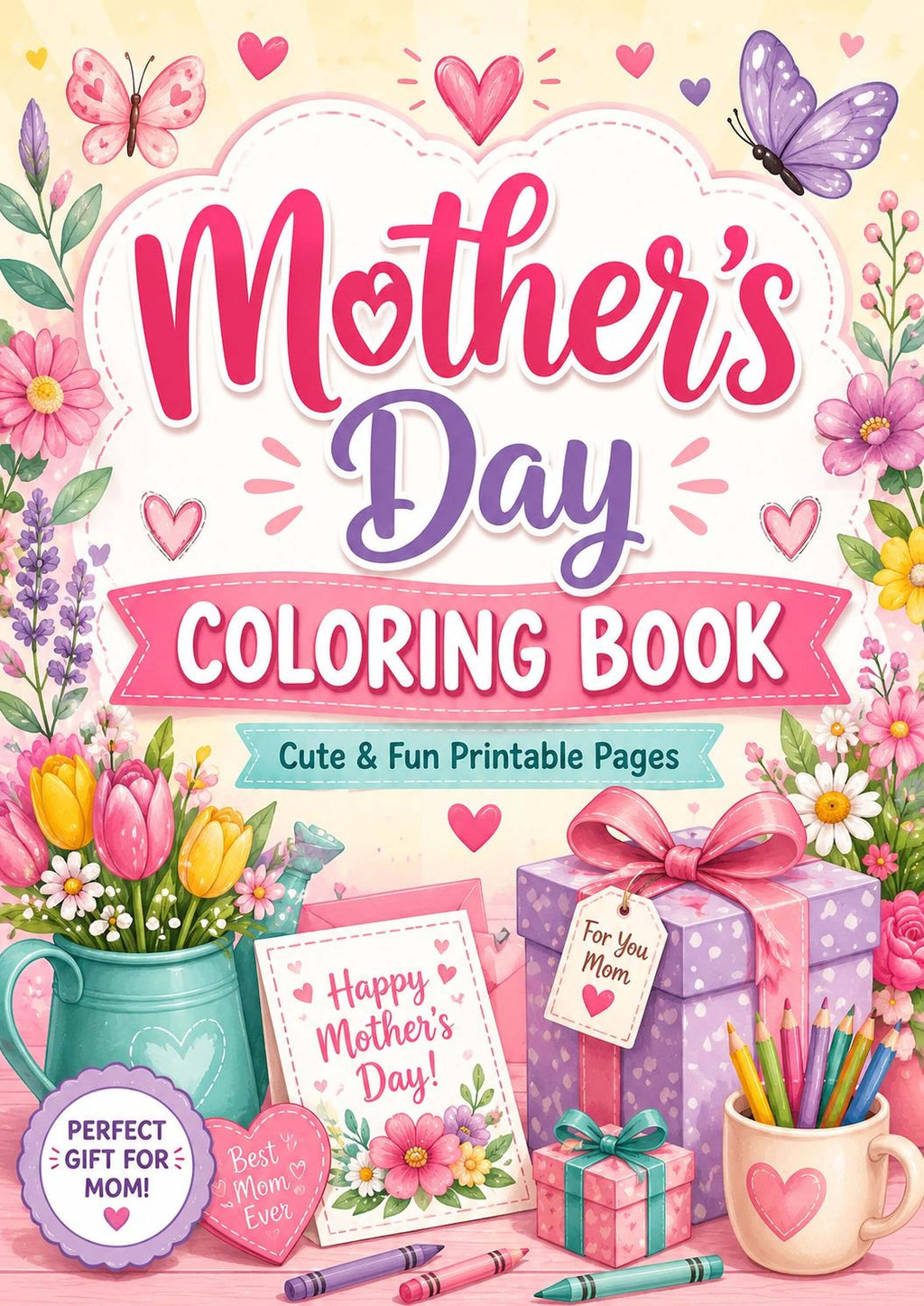 Mother’s Day Coloring Book – Printable Kids Coloring Pages, Gift for Mom - Mashiro's Mashup