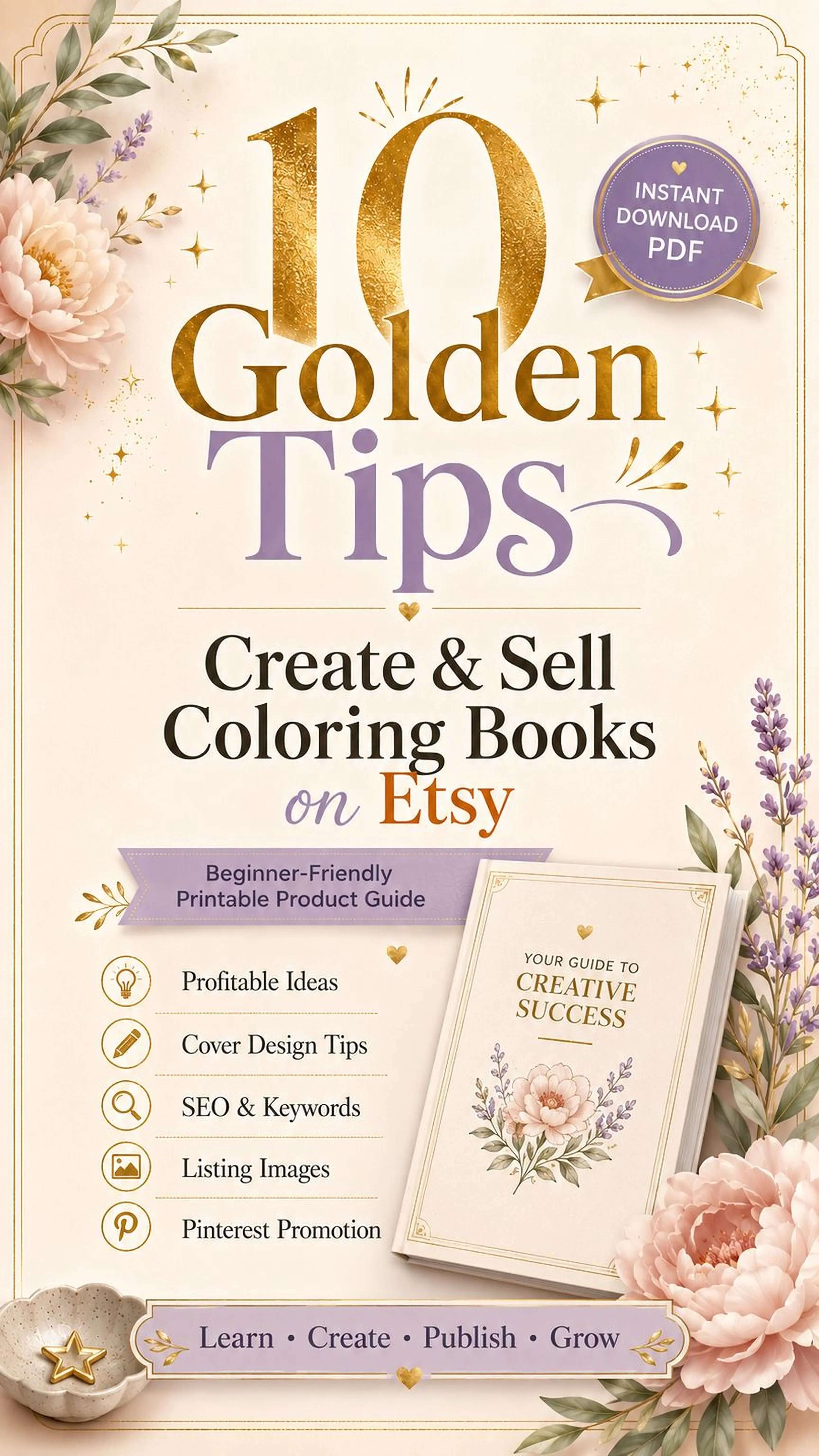Printable Coloring Books Guide – 10 Golden Tips for Etsy SEO & Listing Images PDF - Mashiro's Mashup