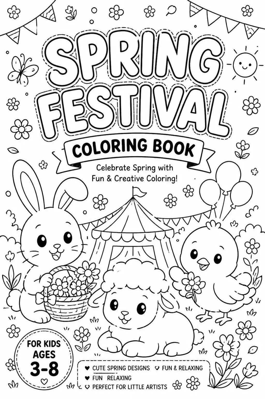 Spring Festival Coloring Book – Kids Activity Book with Printable Pages & Puzzles - Mashiro's Mashup