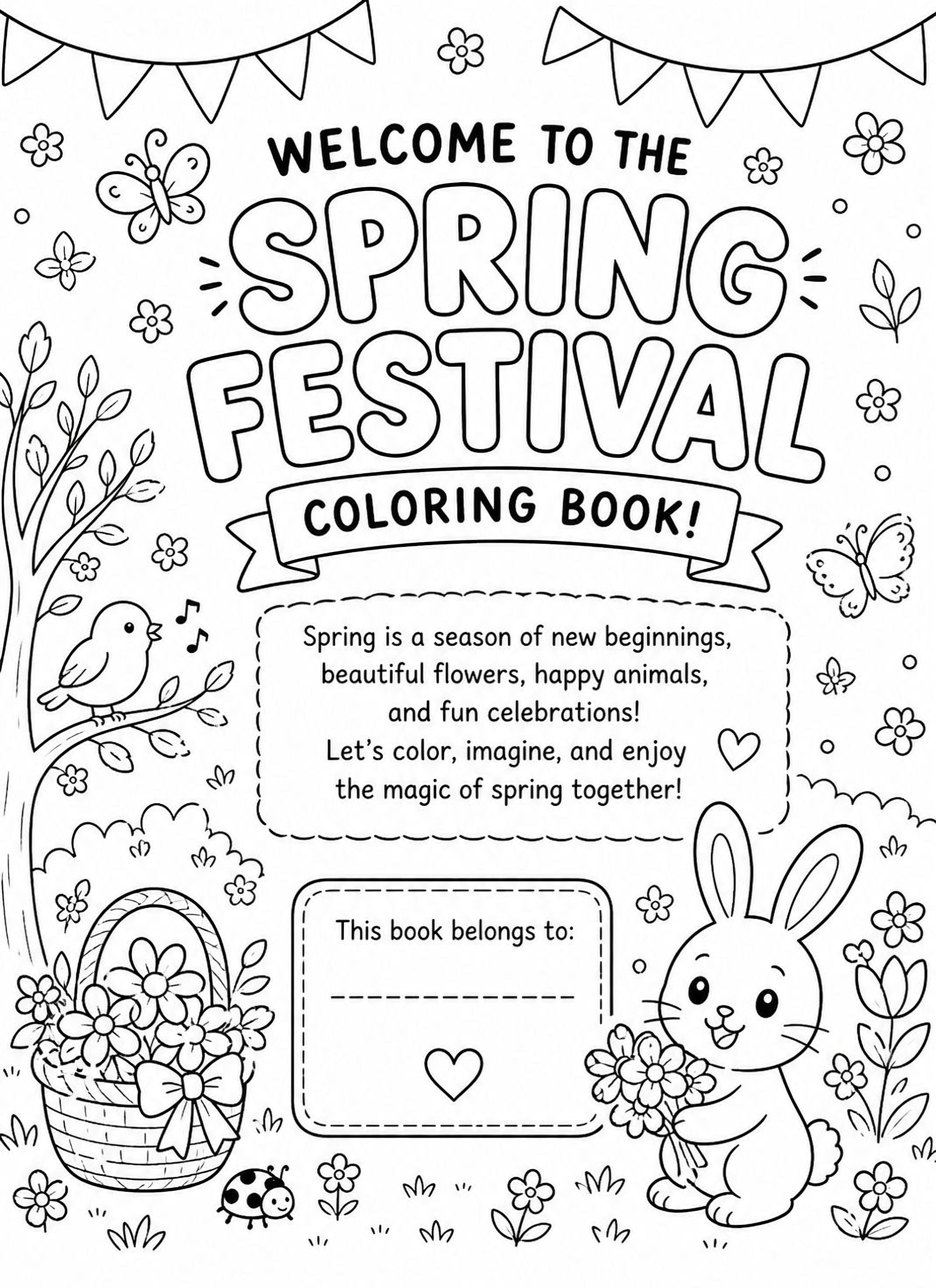 Spring Festival Coloring Book – Kids Activity Book with Printable Pages & Puzzles - Mashiro's Mashup