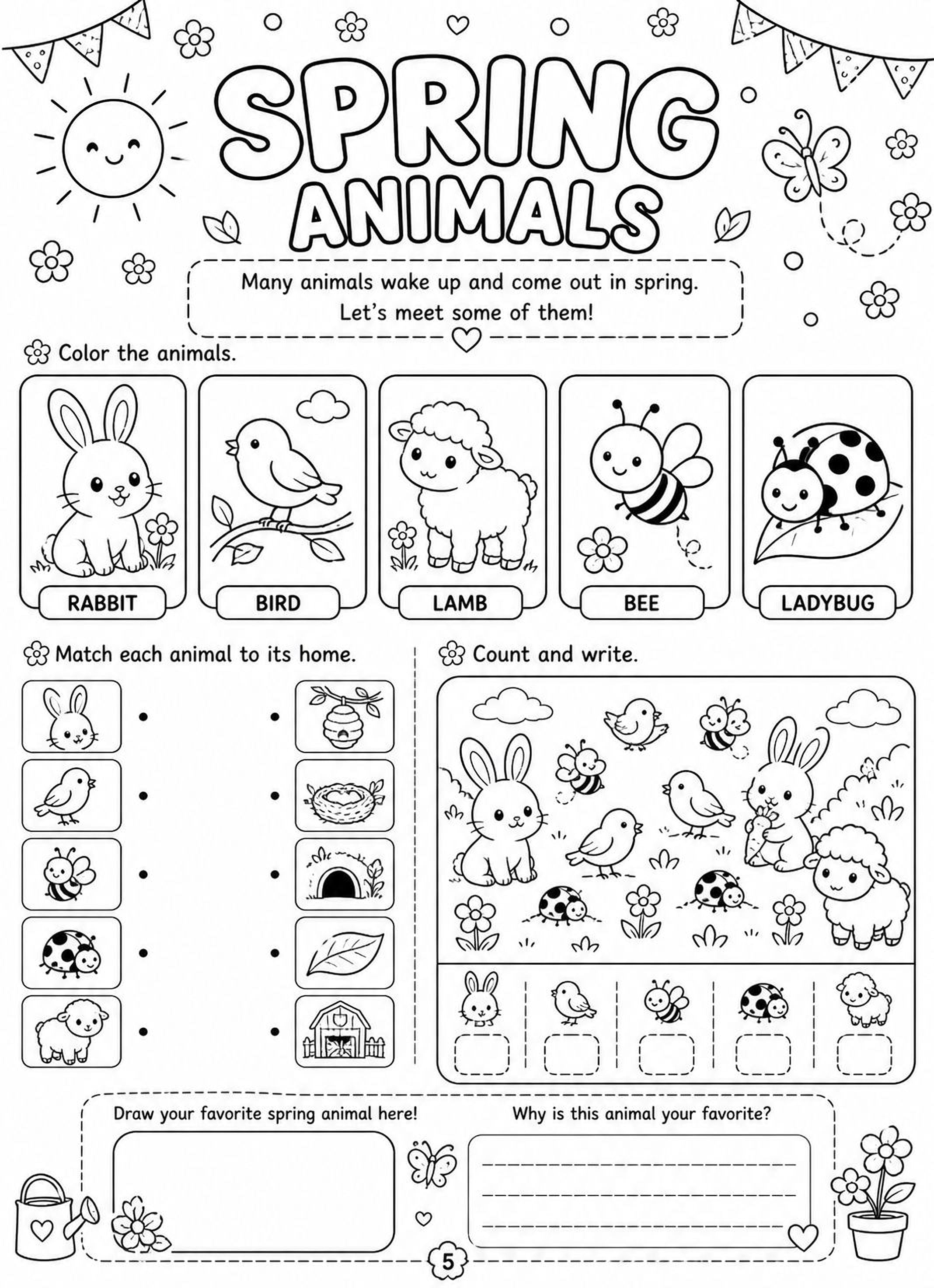 Spring Festival Coloring Book – Kids Activity Book with Printable Pages & Puzzles - Mashiro's Mashup