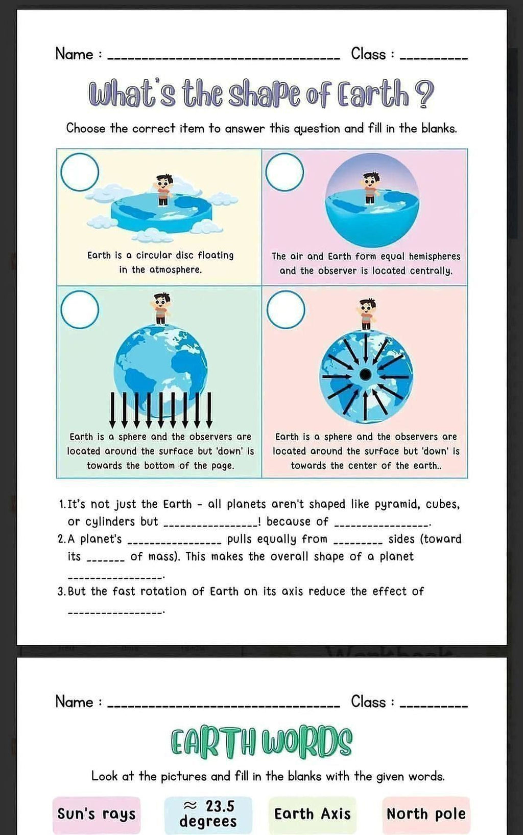 Planet Earth Book - Kids Printable Book With Earth Science Guide & Activities - Mashiro's Mashup