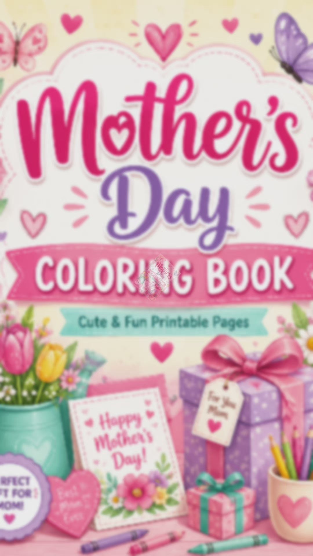 Mother’s Day Coloring Book – Printable Kids Coloring Pages, Gift for Mom