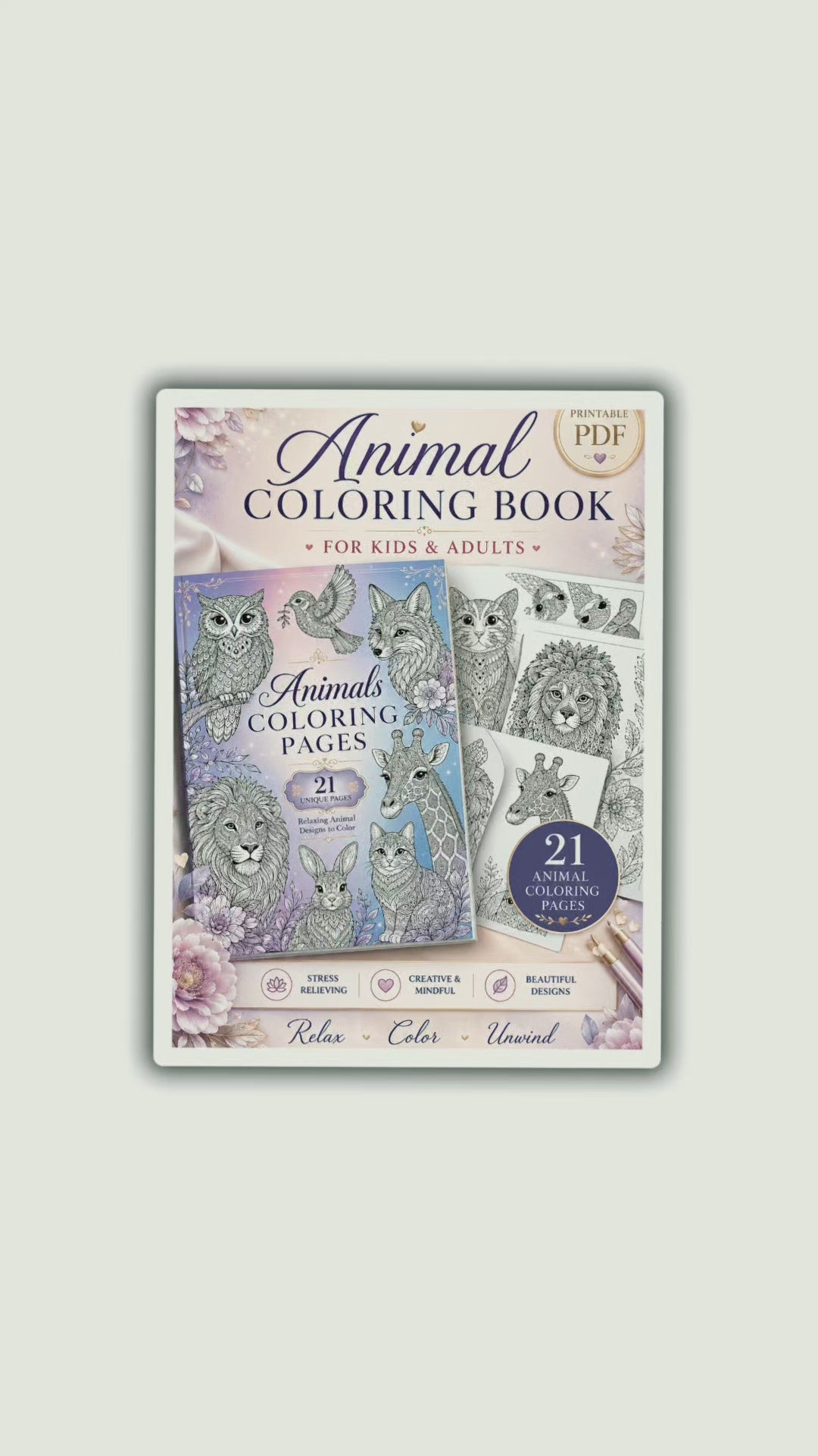 Animal coloring Book _ Mandala 
